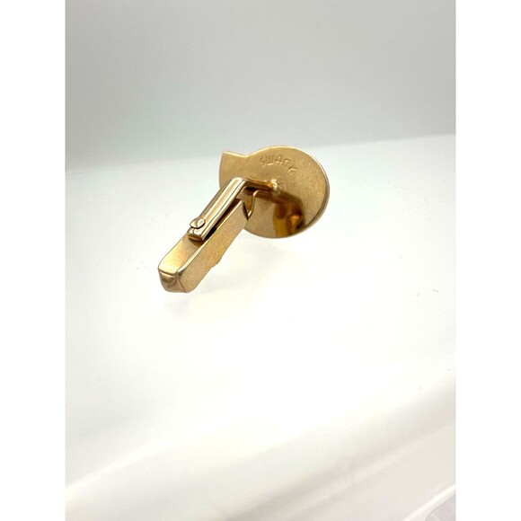 Vintage Swank Gold Tone Abstract Mod Single Cufflink – Mid Century Modern - Picture 4 of 7